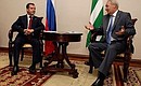 With President of Abkhazia Sergei Bagapsh.