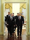 Перед началом российско-казахстанских переговоров. С Президентом Казахстана Нурсултаном Назарбаевым.
