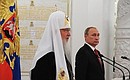 С Патриархом Московским и всея Руси Кириллом на приёме по случаю тысячелетия преставления святого равноапостольного князя Владимира.