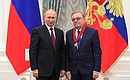 The Order for Services to the Fatherland, II degree, is presented to Vladimir Shevchenko.