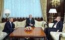 C Президентом Белоруссии Александром Лукашенко (в центре) и Президентом Казахстана Нурсултаном Назарбаевым.