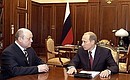 President Putin meeting with Mikhail Fradkov.