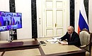 During the meeting with members of Government Coordination Council on needs of Russia’s Armed Forces (via videoconference).