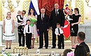 The Order of Parental Glory awards ceremony. The Order is awarded to the Liseitsev family from Sevastopol.
