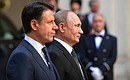 At the ceremony for the official meeting of the President of Russia and Prime Minister of the Italian Republic Giuseppe Conte.