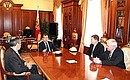 С Министром иностранных дел Сергеем Лавровым, послом России в Азербайджане Владимиром Дорохиным и послом России в Таджикистане Юрием Поповым.