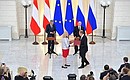 Following the consultations, the President of Russia and the Federal President of Austria attended a document exchange ceremony. Russian Foreign Minister Sergei Lavrov and Austrian Federal Minister for Europe, Integration and Foreign Affairs Karin Kneissl signed the Joint Statement on the Russian-Austrian Cross Years of Literature and Theater in 2020–2021.