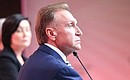 Igor Shuvalov, Chairman of VEB.RF state corporation, head of the ASI Expert Council, during the plenary session of the forum, Strong Ideas for a New Time. Photo: Sergei Savostyanov, TASS