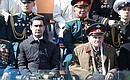 Президент Туркменистана Сердар Бердымухамедов на военном параде в ознаменование 78-й годовщины Победы в Великой Отечественной войне.