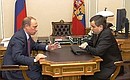 Рабочая встреча с и. о. Министра внутренних дел Р.Нургалиевым.