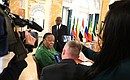 Перед началом встречи с главами делегаций африканских государств. Фото: Павел Бедняков, РИА «Новости»