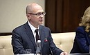 First Deputy Chief of Staff of the Presidential Executive Office Sergei Kiriyenko at a meeting of the Supervisory Board of the Defenders of the Fatherland Foundation to support participants in the special military operation.