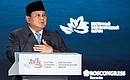 Президент Индонезии Прабово Субианто на пленарном заседании XI Восточного экономического форума. Фото: Владимир Смирнов, ТАСС
