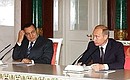 President Putin at a joint press conference with Egyptian President Hosni Mubarak.