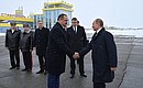 Arrival to Stavropol. With Plenipotentiary Presidential Envoy to the North Caucasus Federal District Sergei Melikov.