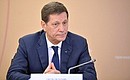 First Deputy Speaker of the State Duma and President of the Russian Olympic Committee Alexander Zhukov at the meeting of the Council for the Development of Physical Culture and Sport.
