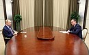 Working meeting with Krasnodar Territory Governor Veniamin Kondratyev.