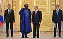 At the presentation of credentials. With Ambassador Extraordinary and Plenipotentiary of the Federal Republic of Nigeria to the Russian Federation Steve Davies Ugbah.