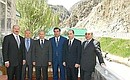 Presidents Alexander Lukashenko of Belarus, Nursultan Nazarbayev of Kazakhstan, Vladimir Putin of Russia, Emomali Rakhmonov of Tajikistan, Robert Kocharyan of Armenia, and Askar Akayev of Kyrgyzstan after the Collective Security Council meeting.