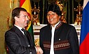 Перед началом российско-боливийских переговоров. С Президентом Боливии Эво Моралесом.