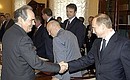 President Putin with Tatarstan President Mintimer Shaimiyev before a meeting of the State Council Presidium.
