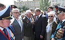 After the unveiling ceremony of the restored Children’s Dance fountain. With Great Patriotic War veterans.