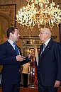 С Президентом Итальянской Республики Джорджо Наполитано.