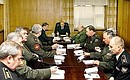 Meeting with the commanders of the military districts and the naval fleets.