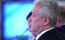Moscow Mayor Sergei Sobyanin at the State Council meeting on priority areas of activity of the Russian regions to promote competition in the country.