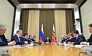 Meeting on the development strategy for Roscosmos State Corporation.