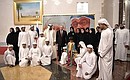 С Наследным принцем Абу‑Даби, заместителем Верховного главнокомандующего вооружёнными силами Объединённых Арабских Эмиратов Мухаммедом бен Заидом Аль Нахайяном в аэропорту по окончании государственного визита.