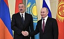Before the informal CIS summit. With President of Azerbaijan Ilham Aliyev.