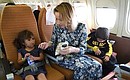 Thirty-eight Russian children brought back to Russia from Syria with Maria Lvova-Belova’s assistance. Photo by the press service of the Presidential Commissioner for Children's Rights