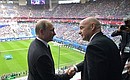 With FIFA President Gianni Infantino at the opening ceremony of the 2017 Confederations Cup.