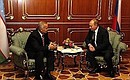 With Uzbek President Islam Karimov.