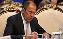Foreign Minister Sergei Lavrov at the expanded format meeting of the CIS Council of Heads of State.