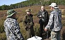 Vladimir Putin spent the weekend in Tyva. Left to right: with Head of the Republic of Tuva Sholban Kara-ool, Federal Security Service Director Alexander Bortnikov and Defence Minister Sergei Shoigu.