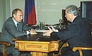 President Putin meeting with Vladimir Babichev, Russian Ambassador to Kazakhstan.