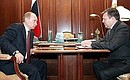 Рабочая встреча с губернатором Ленинградской области Валерием Сердюковым.