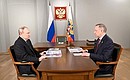 With Governor of St Petersburg Alexander Beglov.