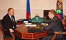 Рабочая встреча с президентом Республики Марий Эл Леонидом Маркеловым.