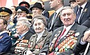 На военном параде в ознаменование 74-й годовщины Победы в Великой Отечественной войне.