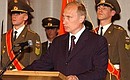 President Putin addressing an official function dedicated to the 58th anniversary of the Soviet Union\'s victory in the Great Patriotic War.