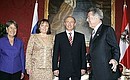 С Федеральным президентом Австрии Хайнцем Фишером и Маргит Фишер.