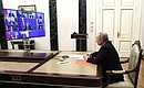 During the meeting with permanent members of the Security Council (via videoconference).