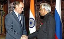 Meeting with Indian Foreign Minister Kanwar Natwar Singh.