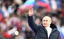 Vladimir Putin attended a concert marking eight years since Crimea’s reunification with the Russia, at the Luzhniki Sports Centre in Moscow. Photo by Ramil Sitdikov, RIA Novosti
