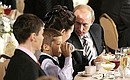 На церемонии открытия Года семьи в России. С членами семьи Бублиенко – Никитой, Алексеем, Ларисой Владимировной.