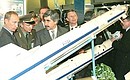 President Vladimir Putin visiting the exhibition of the 5th Moscow aerospace show MAKS 2001.