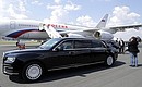 Vladimir Putin has arrived in Finland. It is the first foreign visit by the President of Russia where he will ride in the new Aurus limousine of the Kortezh (Cortege) project.
